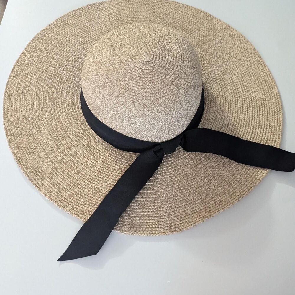 Furtalk Women's Tan Hat with black ribbon